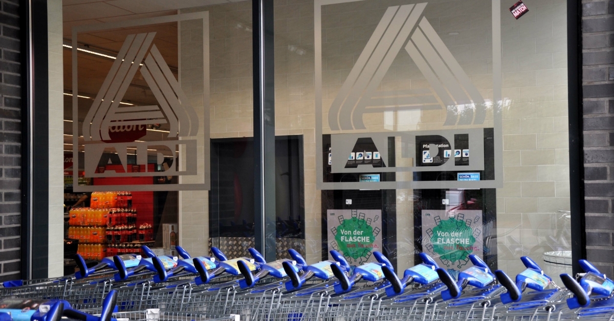 trolleys section at aldi