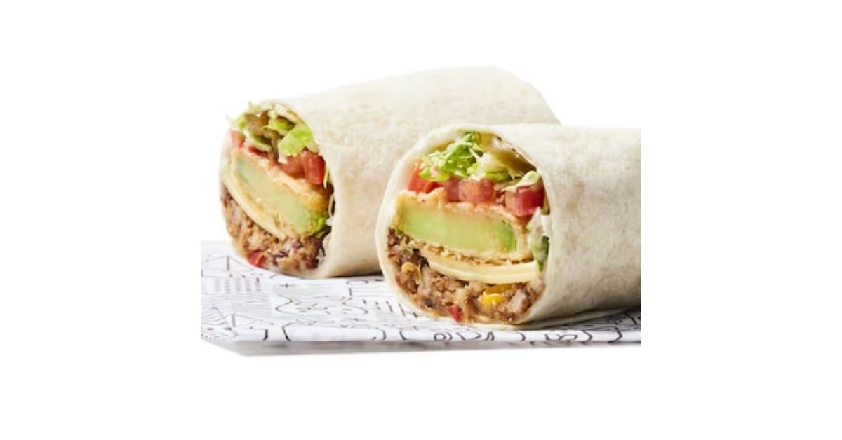 black bean burger wrap