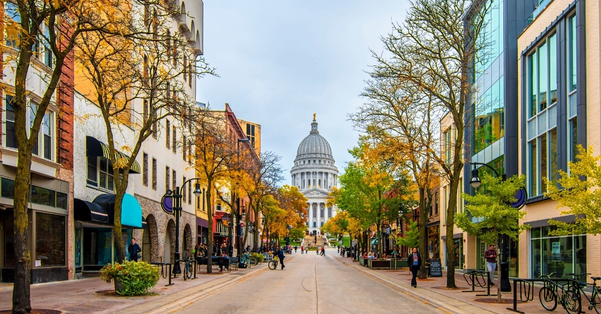 Wisconsin State Capitol view Madison City
