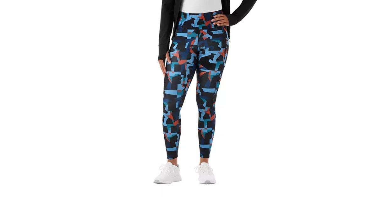 Woman wearing warm leggings