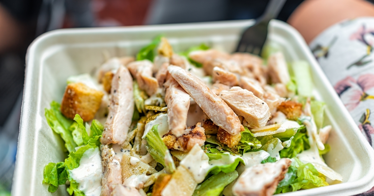 fresh creamy caesar dressing salad