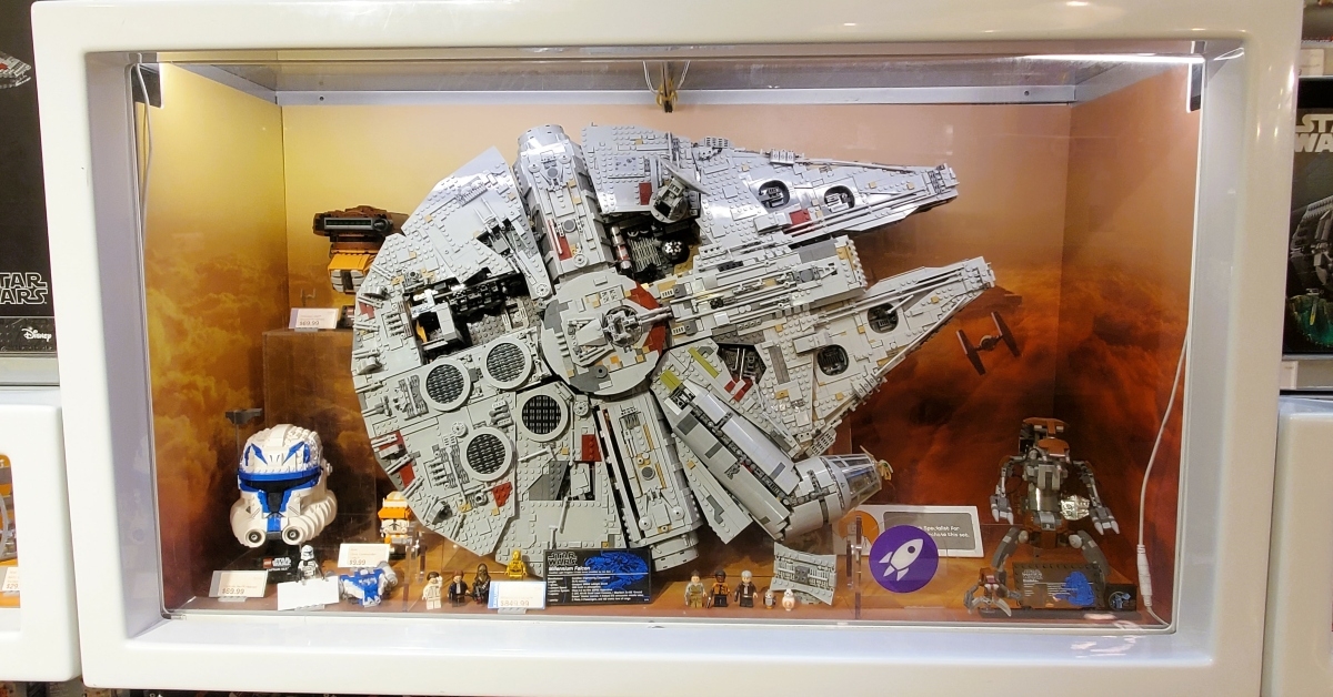 display of lego star wars