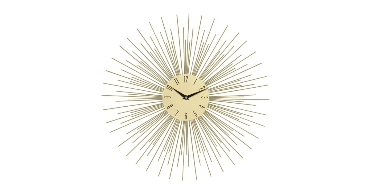 walmart decmode gold metal starburst wall clock