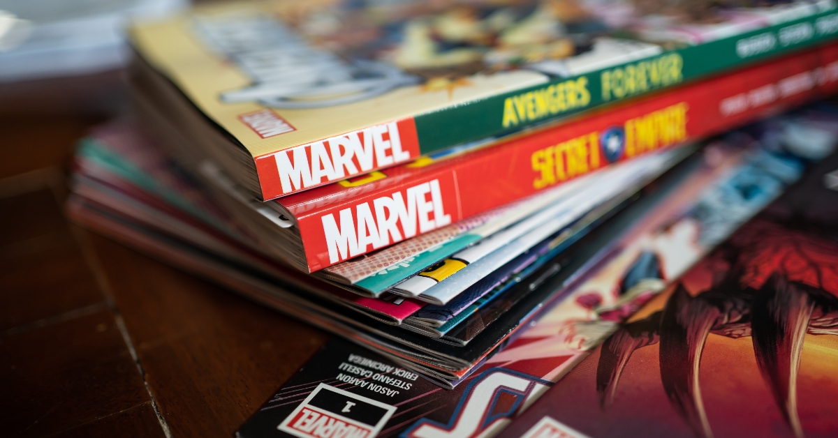 Marvel Comics logo on comic books
