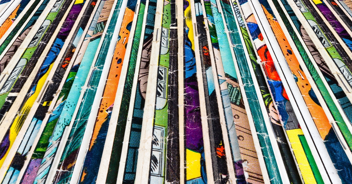 Stack of old comic books
