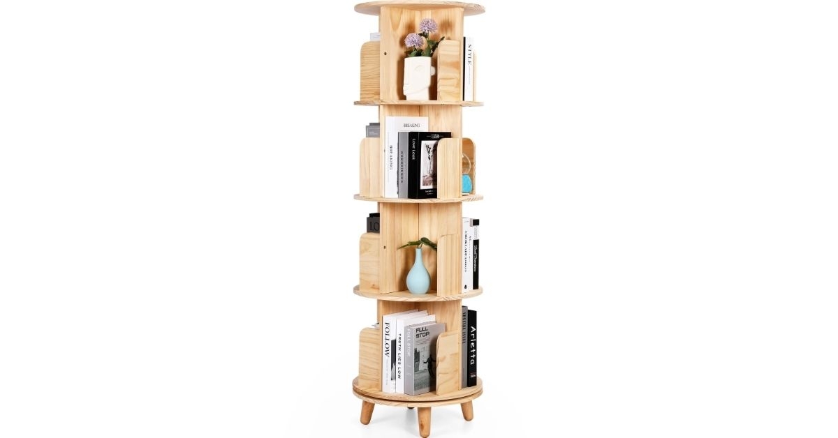Four tier revolving bookcase