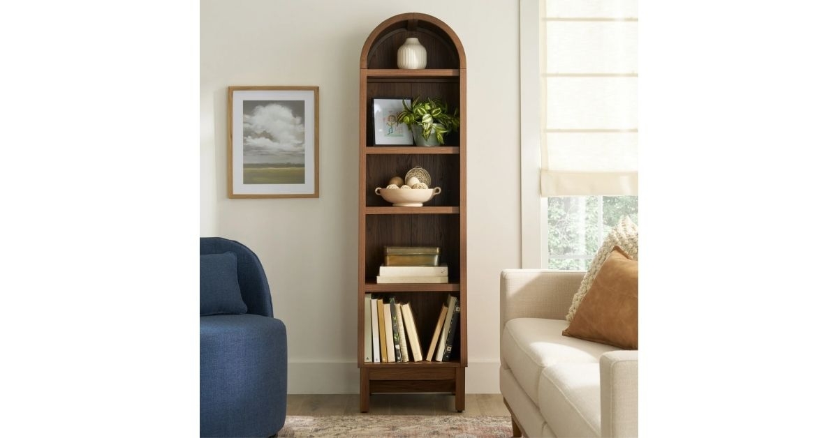 Bookcase walnut finish