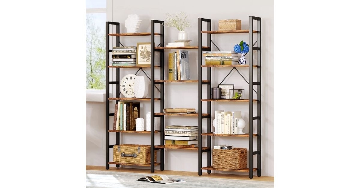 Wide corner bookcase