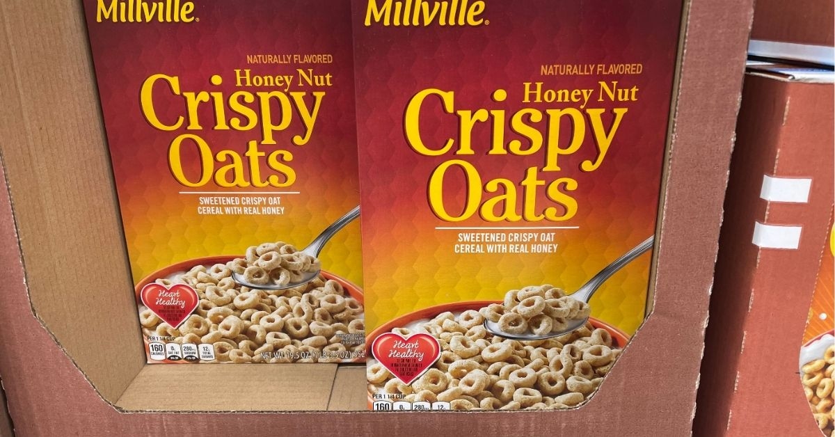 A box of honey nut crispy oats