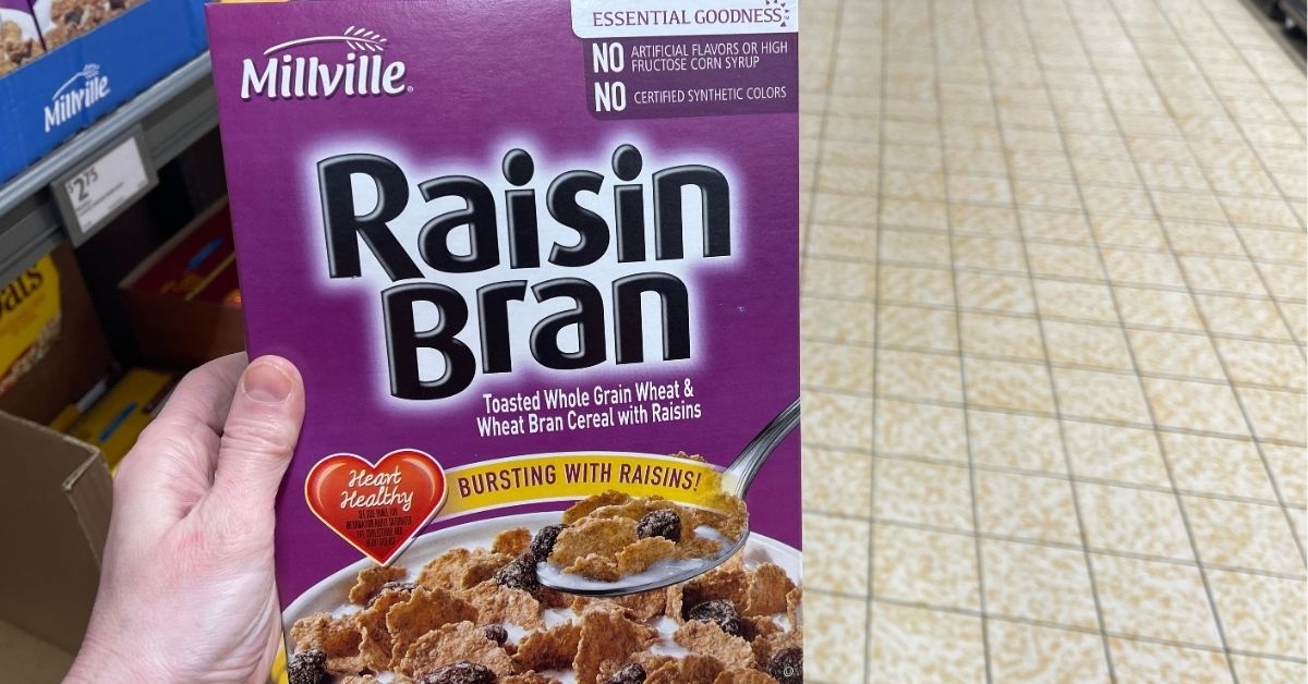 Raisin bran in a box