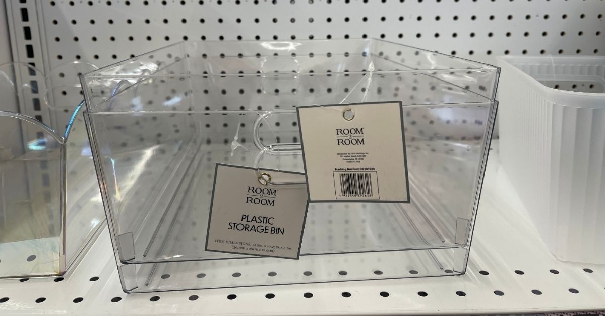 clear plastic storage bin