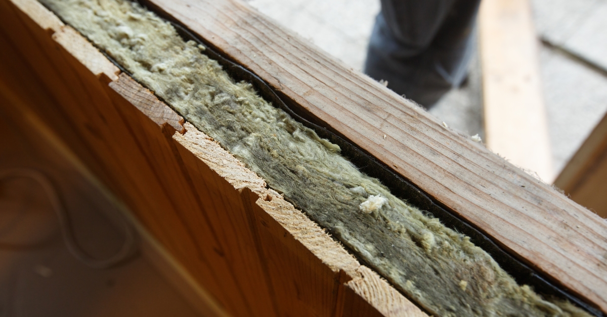 exposed drywall insulation