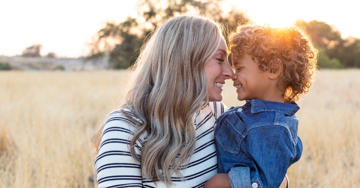 mother holding her adorable