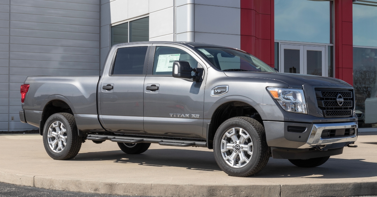 Nissan Titan display at a dealership