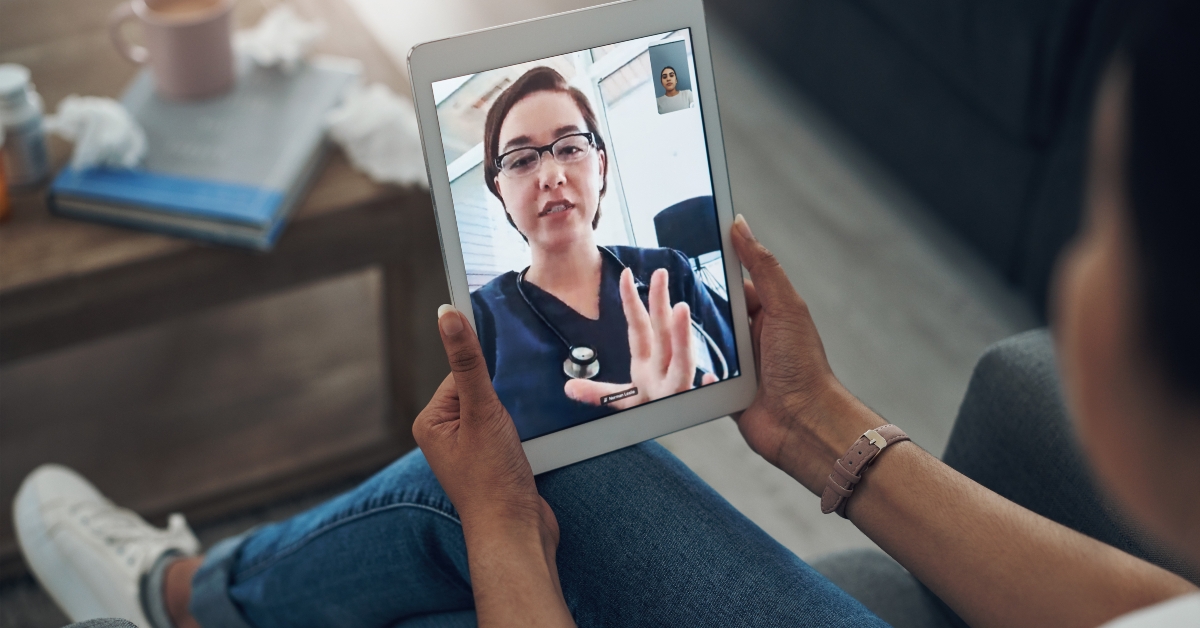 virtual consulting with a doctor and a patient in the home for healthcare
