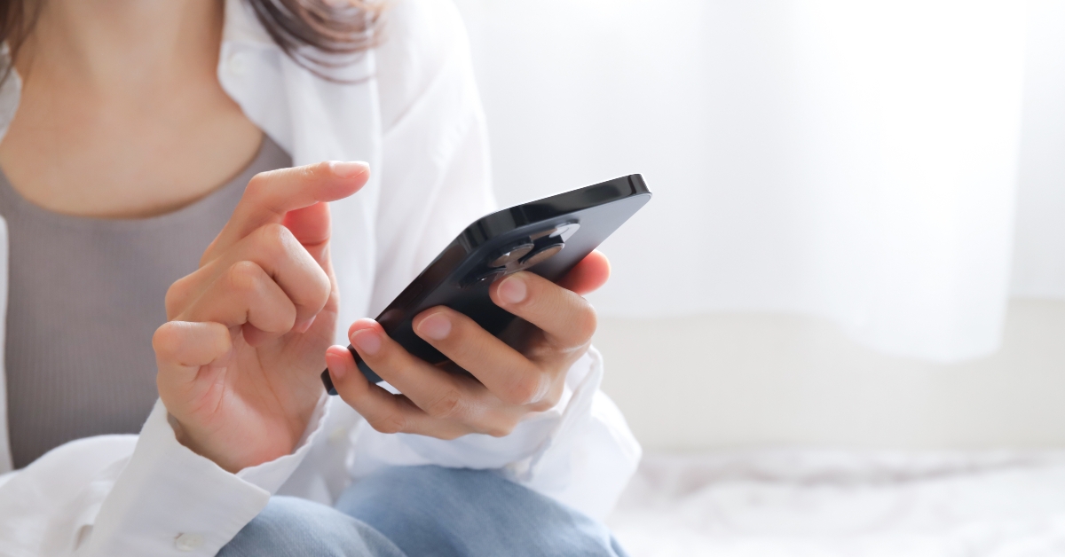 woman using a smartphone