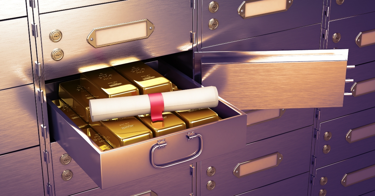 open cell, full of gold bars