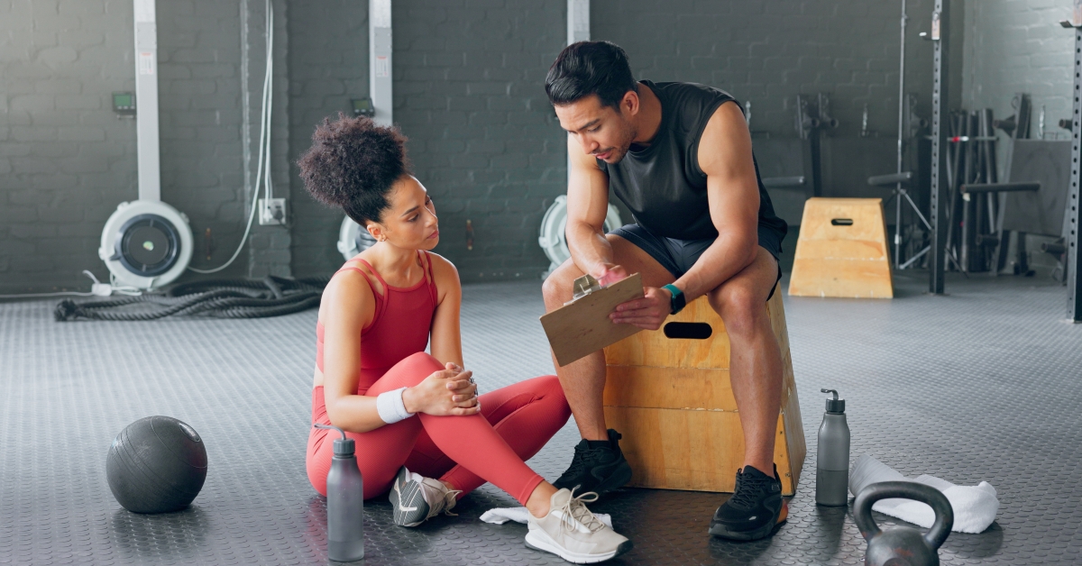 exercise plan with a fitness instructor 