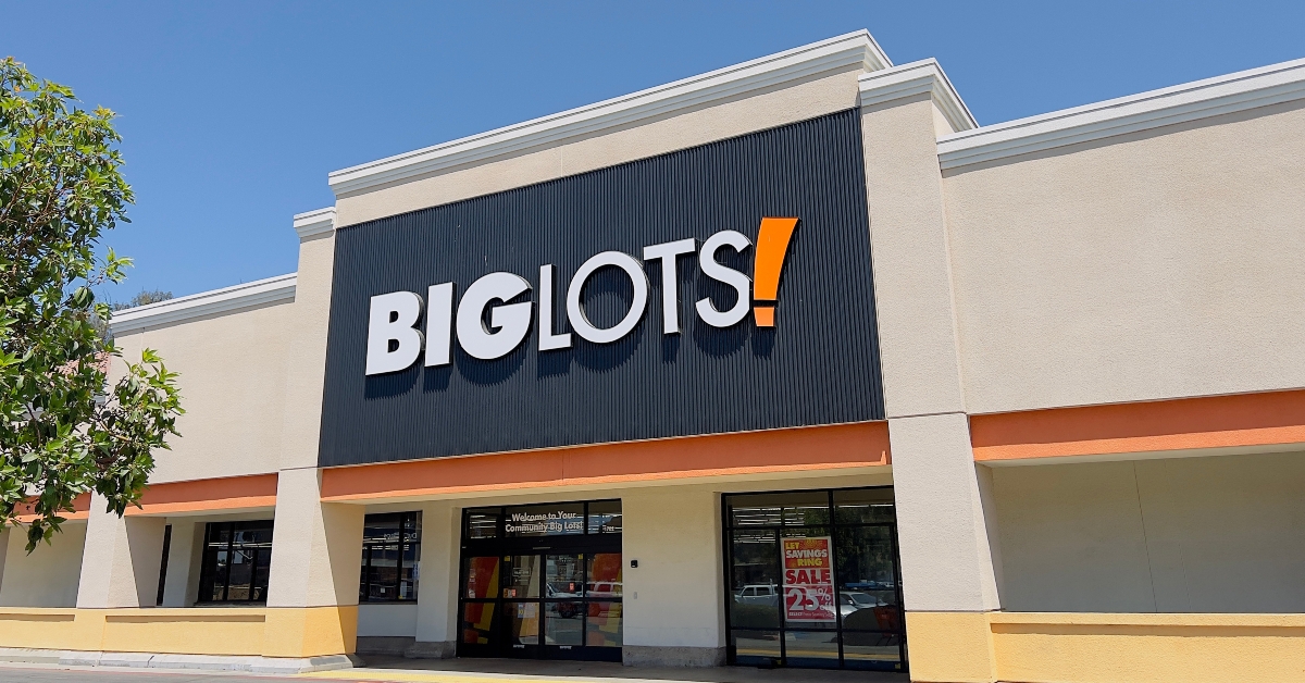 big lots storefront building signage