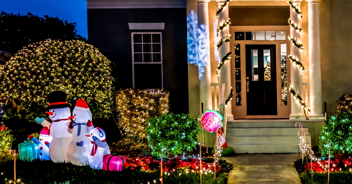 christmas decorated house