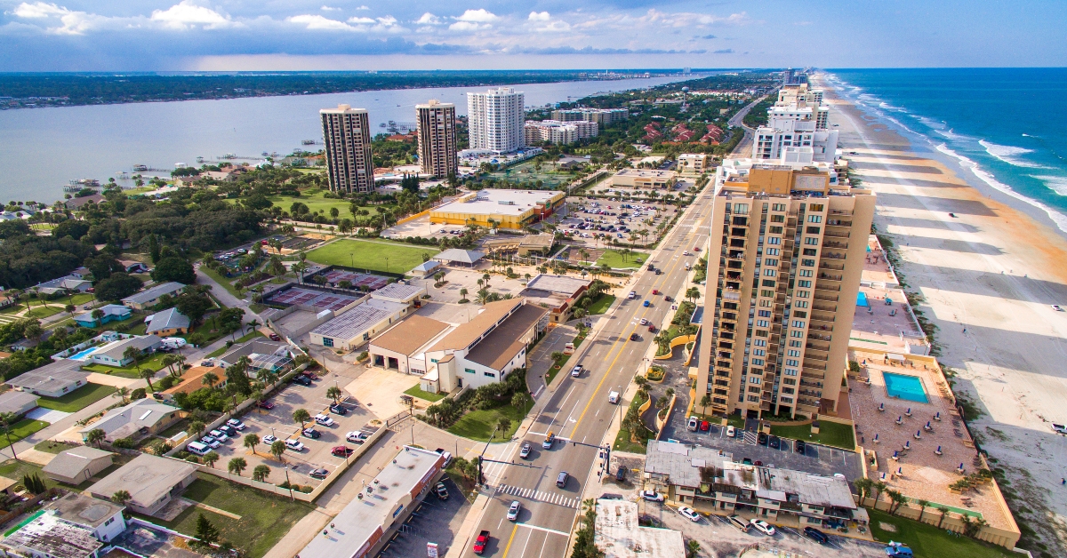 Daytona Beach skyline aerial view