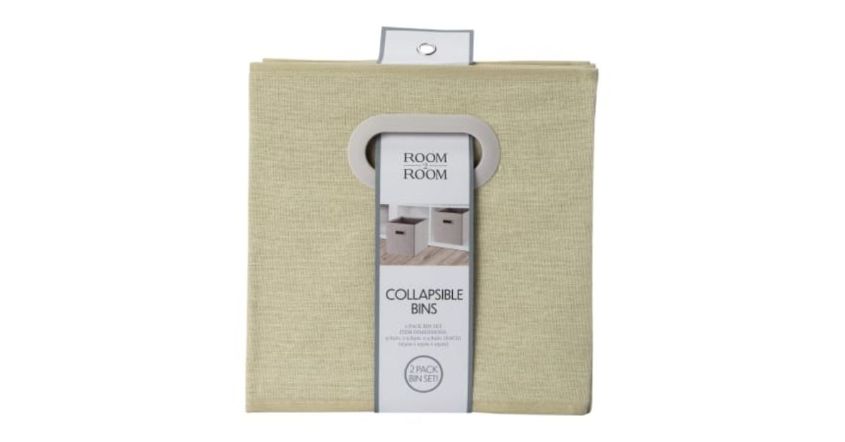 Five Below collapsible bins in tan light gray