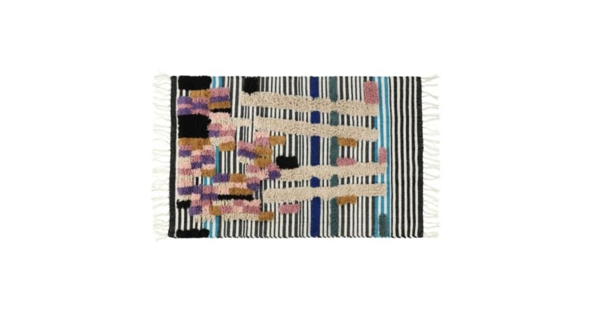 Five Below textured stripe accent rug