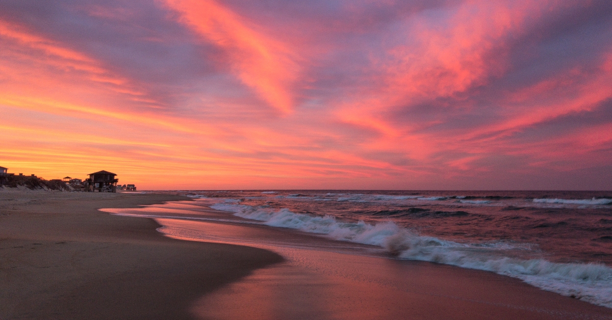 sunset along the beach