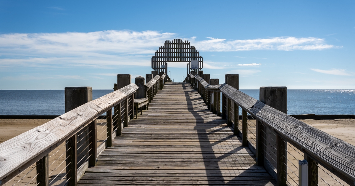 Pascagoula Mississippi Beach Wood Bridge