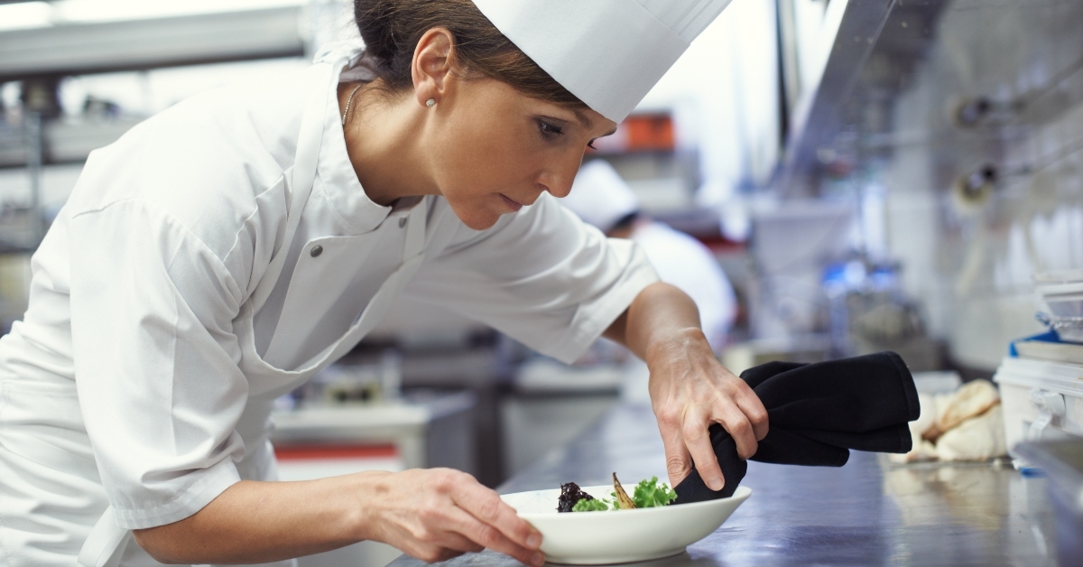 chef putting the final touches