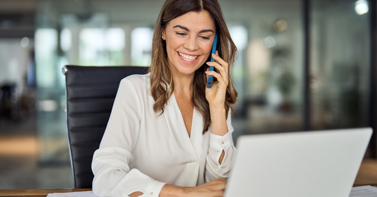 manager talking on the phone