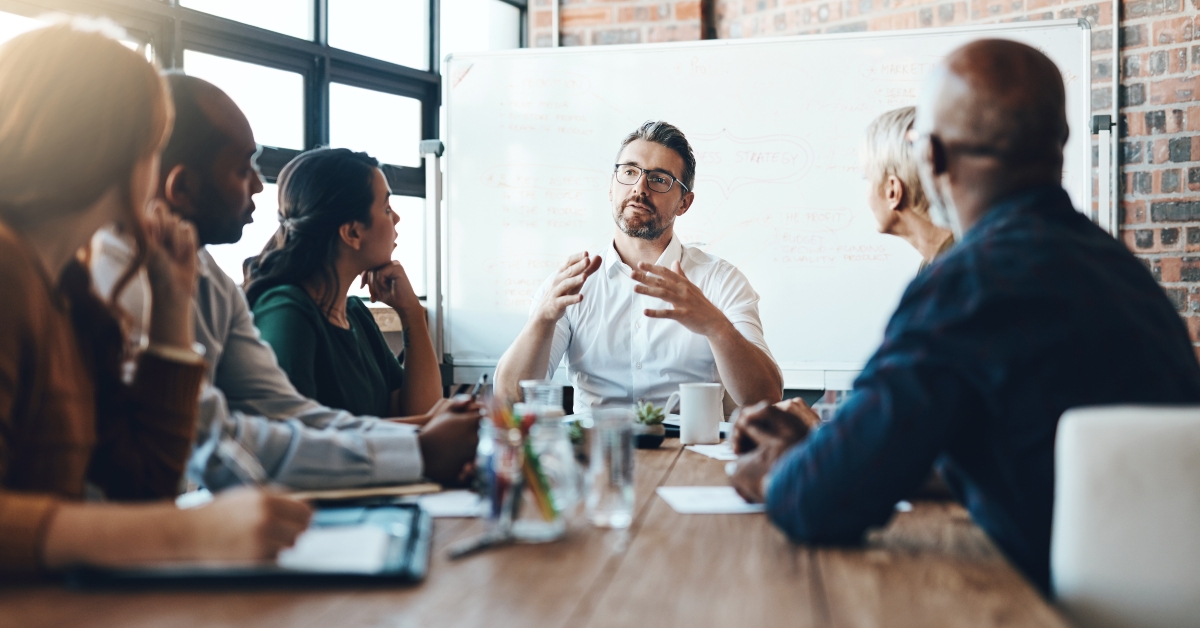 presentation in boardroom