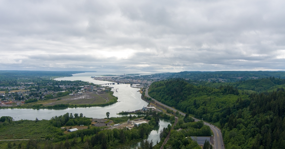 aerial view of aberdeen washington
