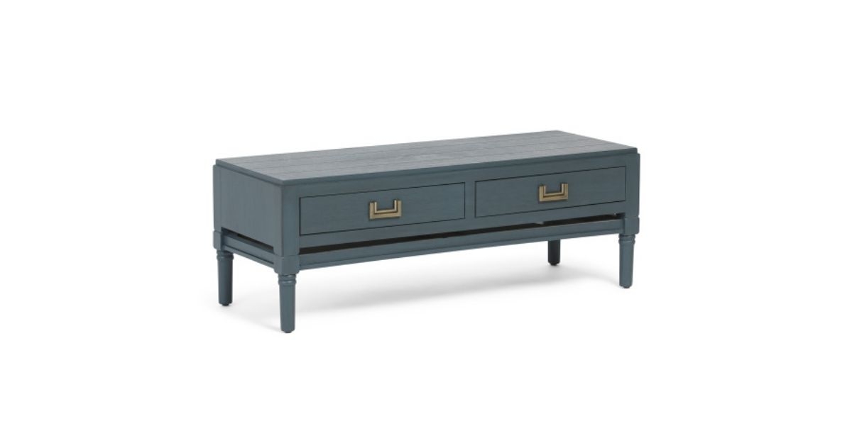 TJ Maxx Samantha Two Drawer Console Table in blue wood