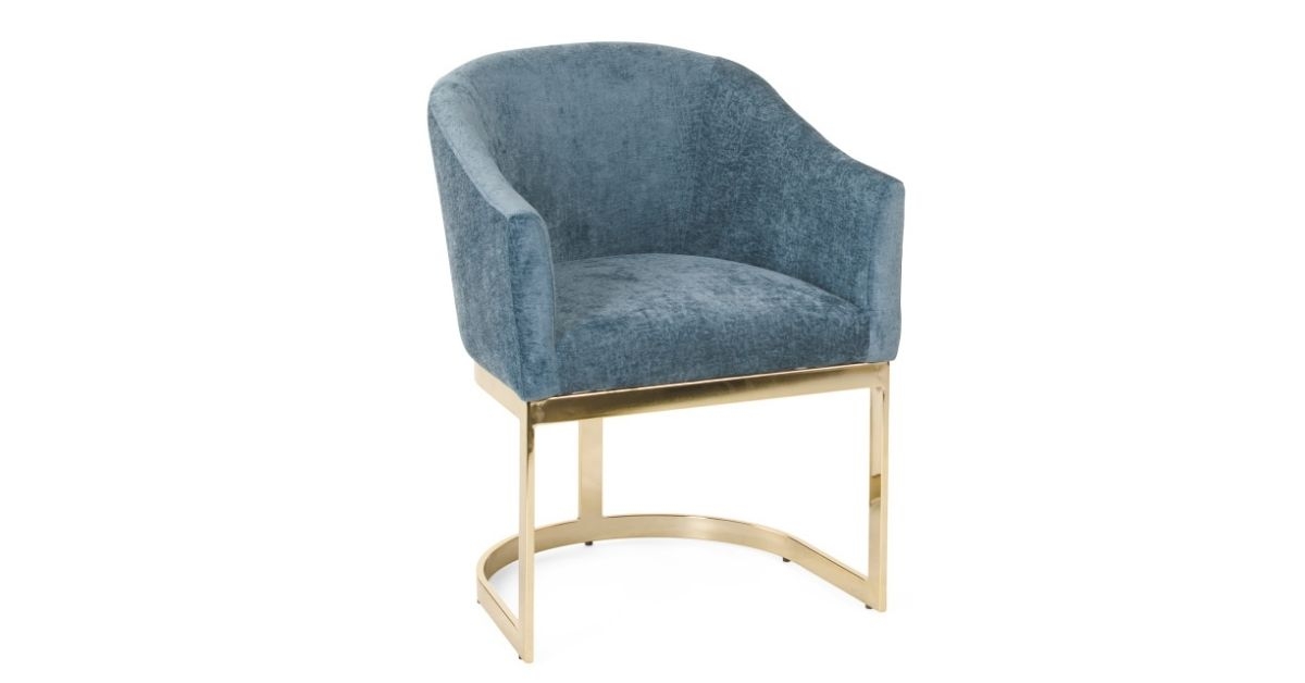 TAHARI HOME Modern Dining Chair With Metal Legs in blue