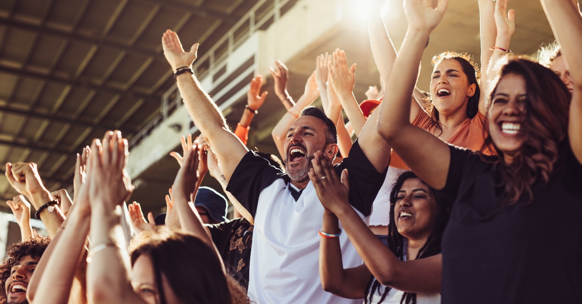 crowd of sports fan cheering