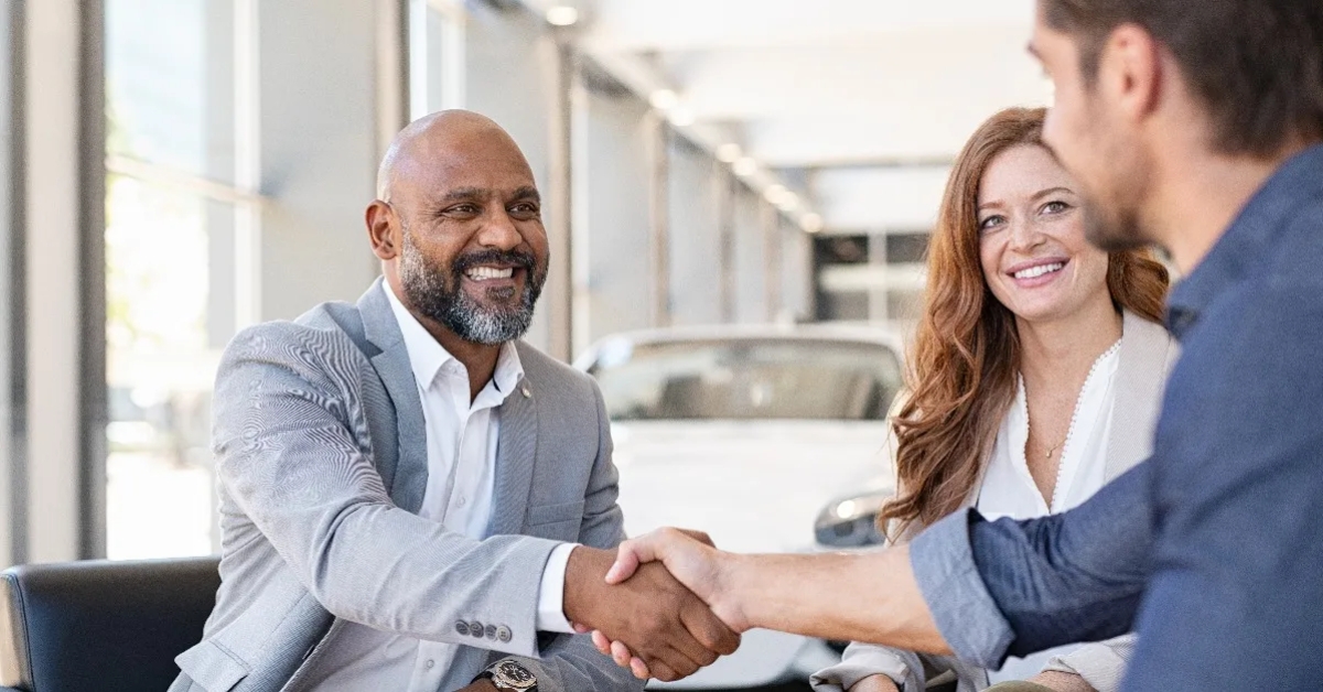 couple buying new car