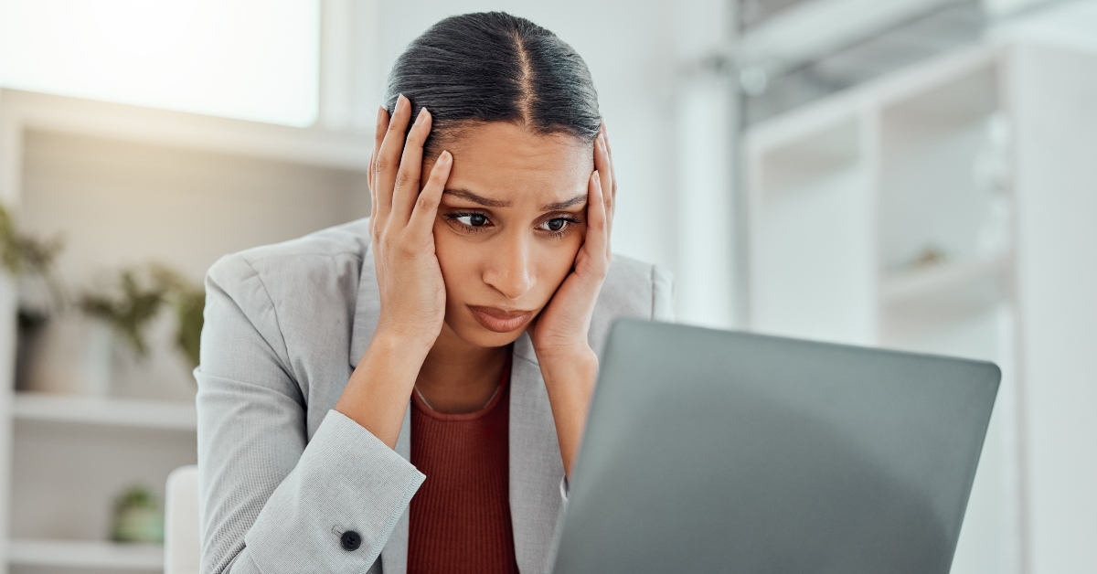 stressed finance manager