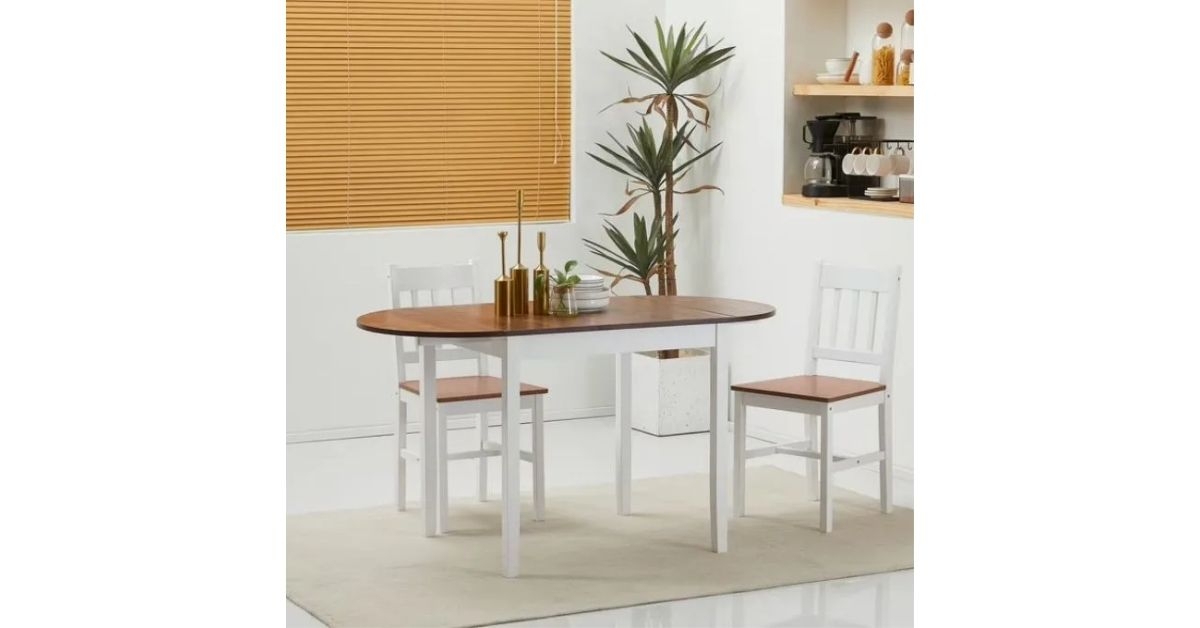 Walmart Homcom Solid Wood Drop Leaf Kitchen Table 