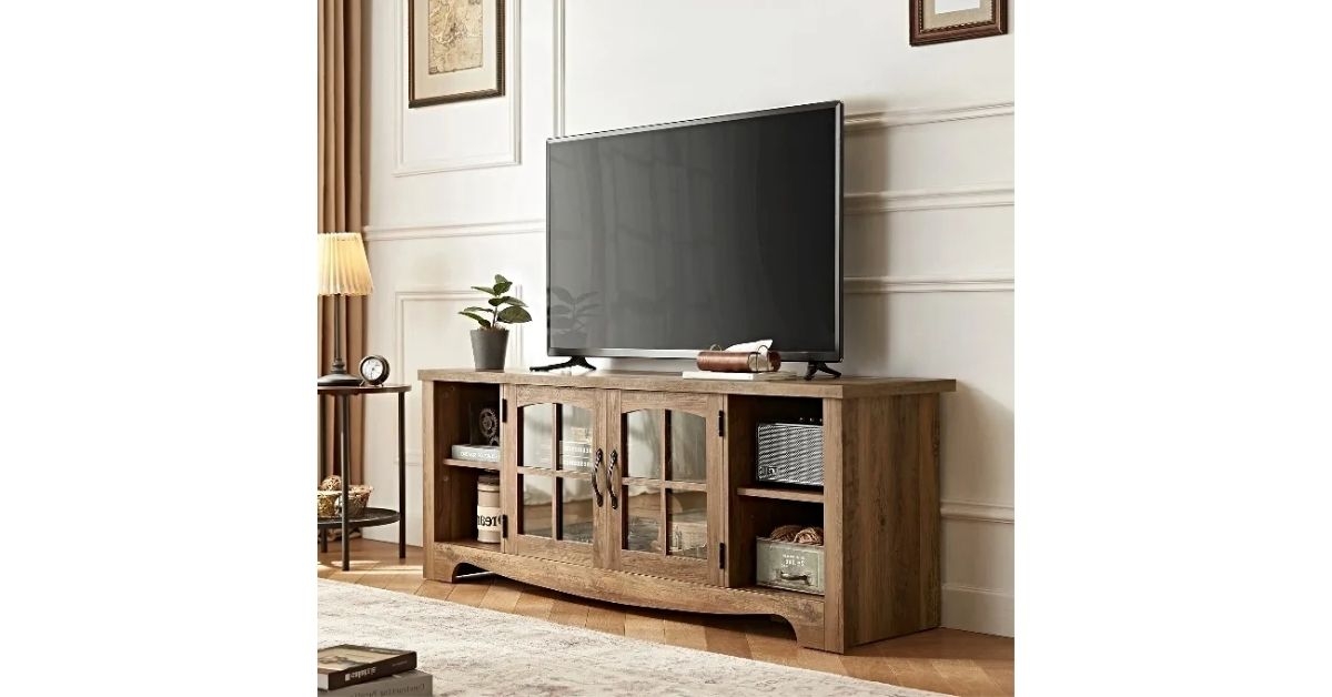 Walmart Linsy Home Modern Farmhouse Slim TV Stand 