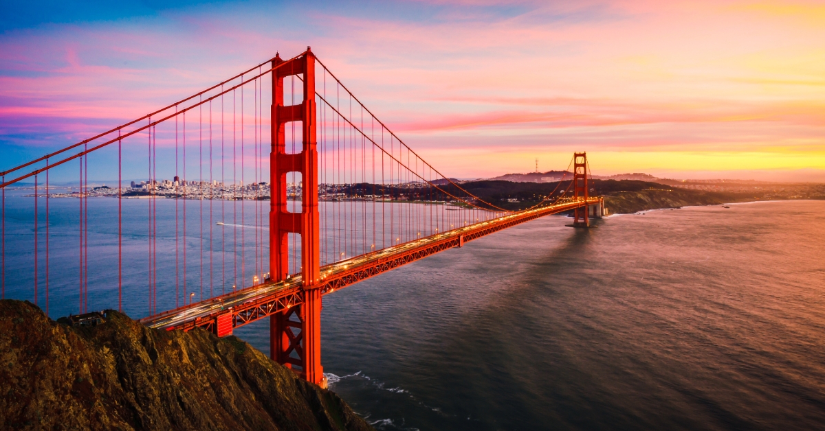 The Golden Gate Bridge at Sunset, San Francisco, CA