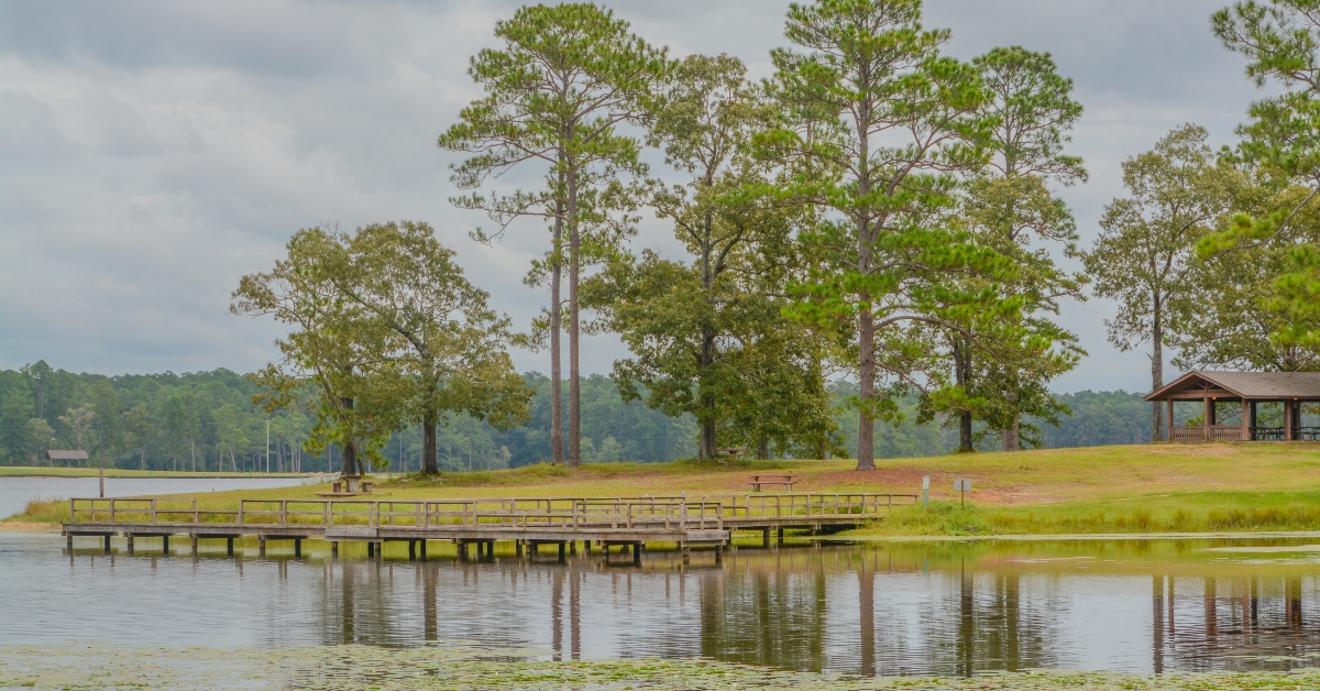 View of Geiger Lake in the wilderness