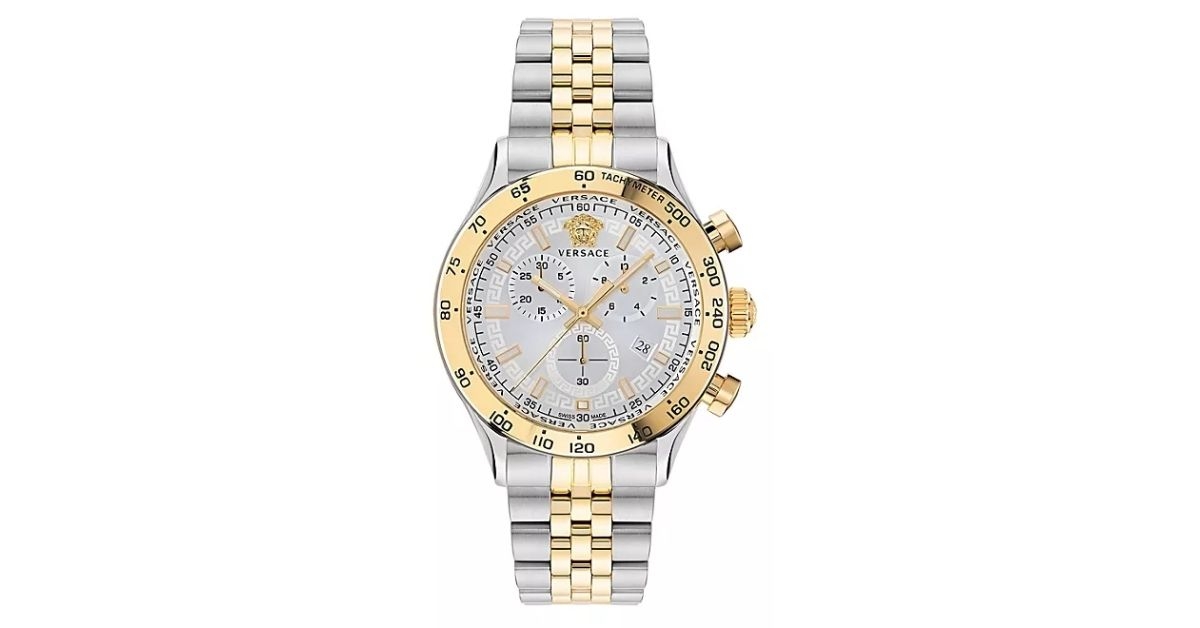 Versace Men's Hellenyium Chrono Two-Tone Bracelet Watch 