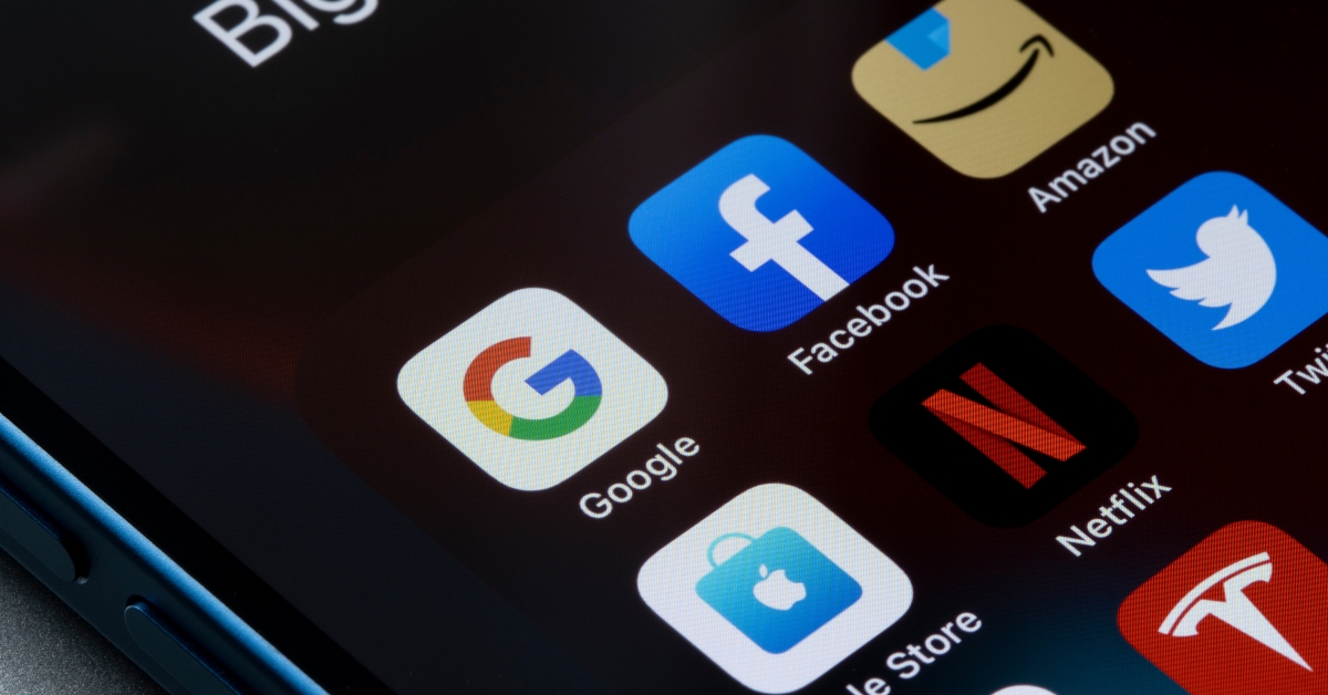 Assorted app icons on screen