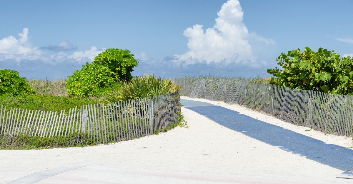 Path over sand dunes to the Atlantic Ocean