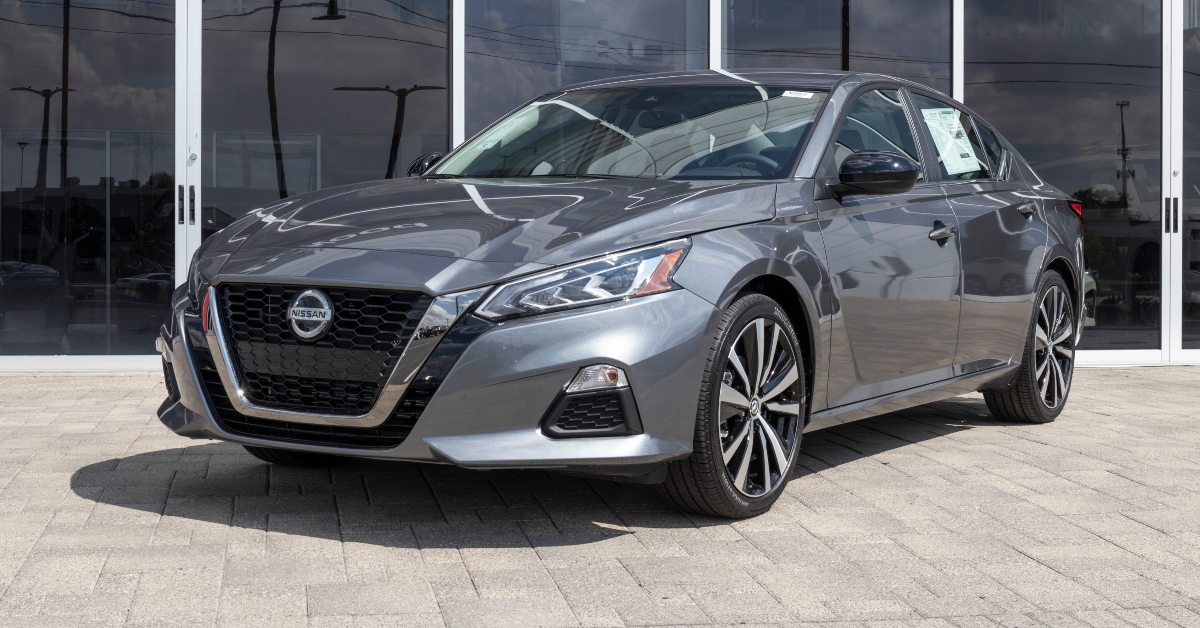 nissan altima display at a dealership