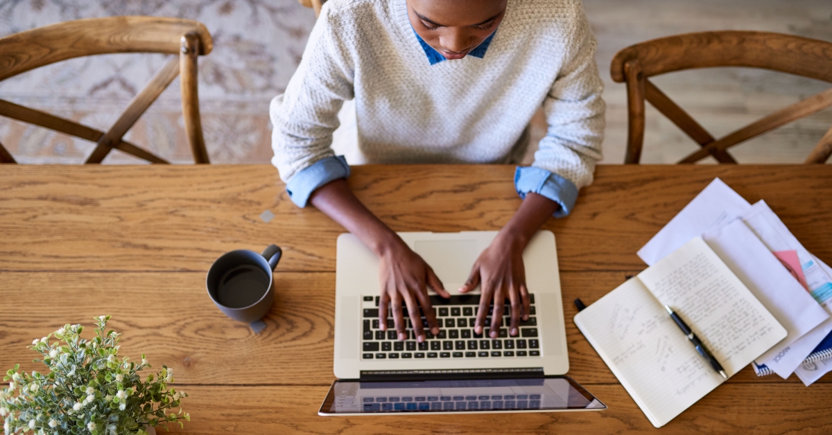 young african american female entrepreneur working from home