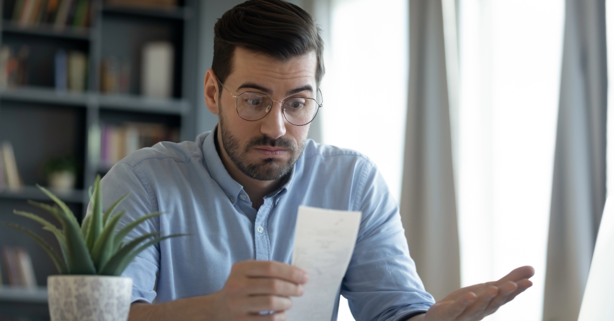 Man shocked at receipt