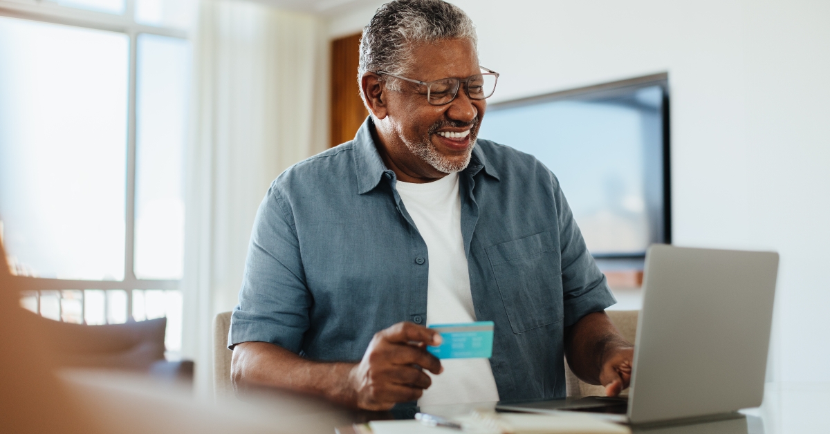  older man shopping online