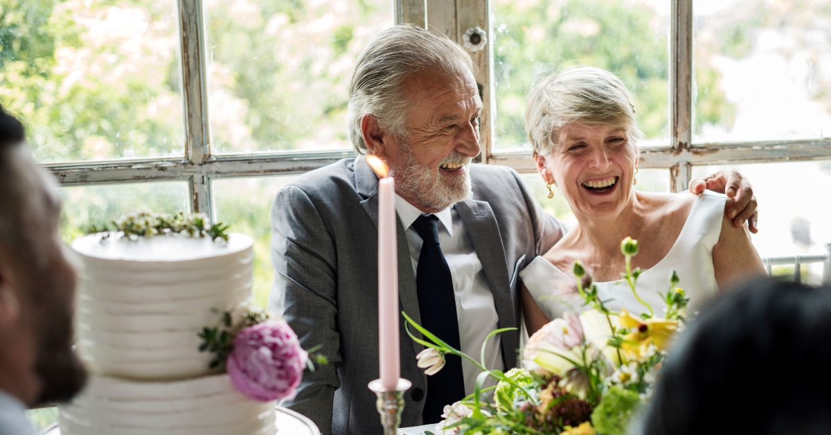 senior caucasian couple sitting together